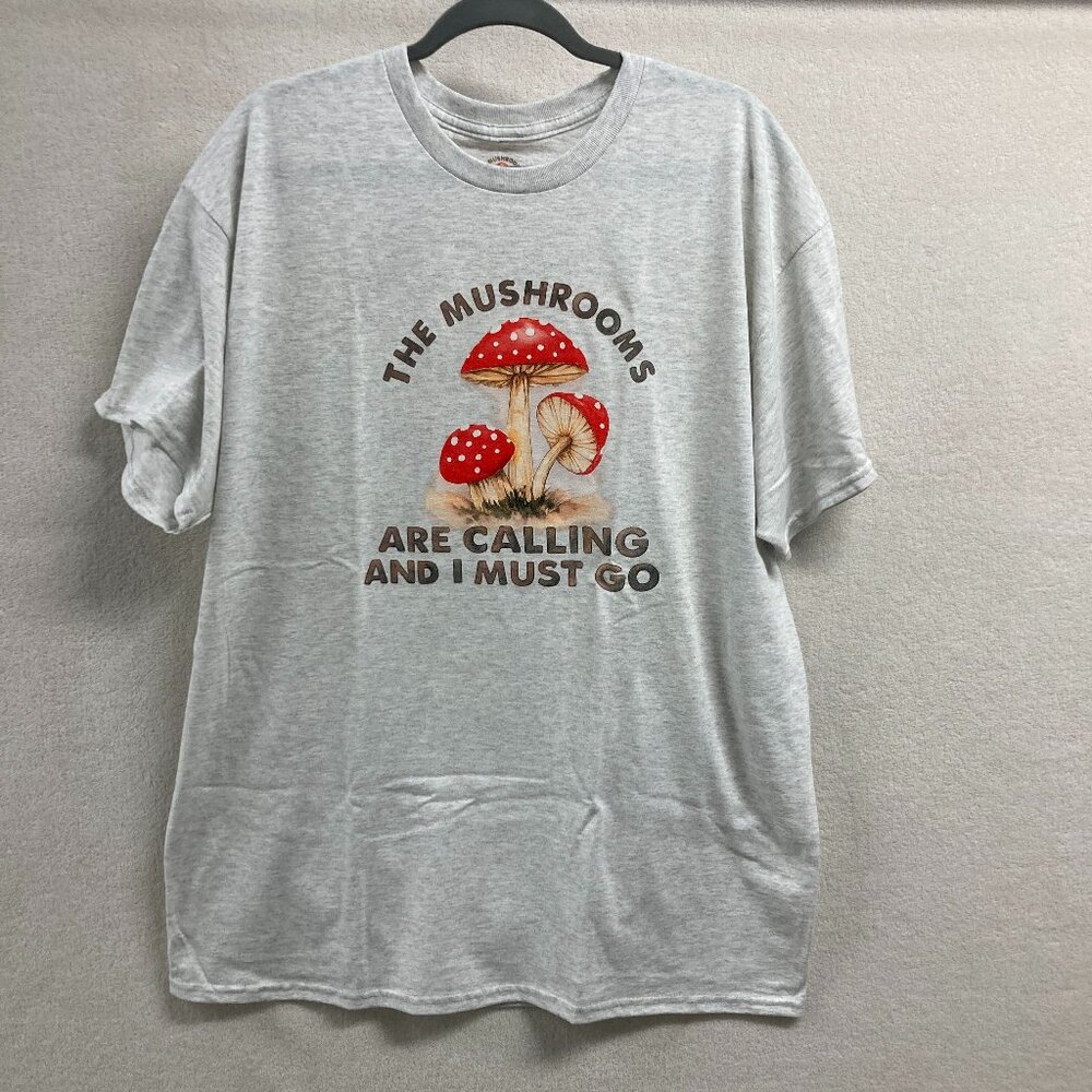 Hippie Vibe Mushroom T Shirt Grey New Size XL